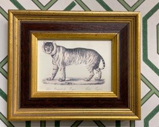 Set of 4 framed Big Cat plates. Each measure 9.5" x 8". Photo 3 of 4.