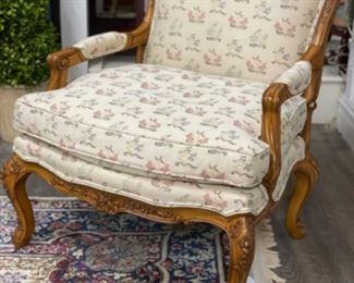 Pair of Jack Fhillips bergere chairs. Each measures 32" W x 32" D. Photo 1 of 3.