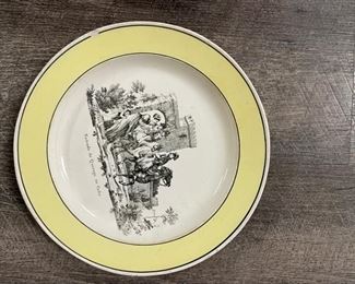 Antique French creamware plate - 2 available. Each measures 8.5" D. Photo 1 of 2.
