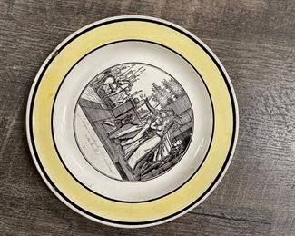 Antique French creamware plate - 2 available. Each measures 8.5" D. Photo 2 of 2.