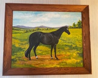 1967 Local Artist Alice Cannon (horse name was Flapper) includes original photo of horse on the back.