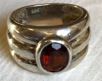 Sterling Garnet Ring