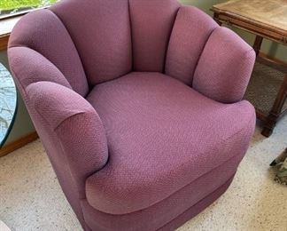 Mid-Century Style Scalloped Back Lounge Chairs 
