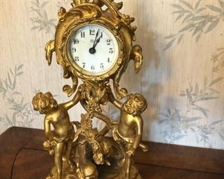 Gold Cherubim Mantle Clock