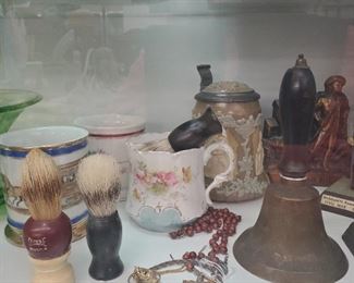 Shaving Mugs , Antique School Bell, Steins