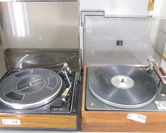	LOT OF 2 VINTAGE GIRARD TURNTABLES INCLUDING 1215SB WITH SHURE CARTRIDGE, LAB 80 WITH SHURE CARTRIDGE