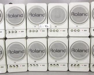 LOT OF 12 ROLAND MA-12C POWERED SPEAKERS