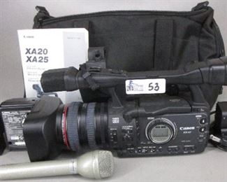 	CANON XH A1A HDV CAMERA WITH BATTERIES, CHARGER, MANUAL, IN CARRY CASE