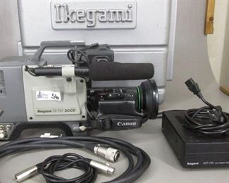 KEGAMI HC-200 3CCD CAMERA WITH MC-230 MIC, CANON MACRO TV ZOOM LENS PH12X7.5B 7.5-90 ZOOM, WITH PS, CABLES IN CASE