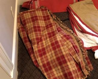 Many custom curtains and valences