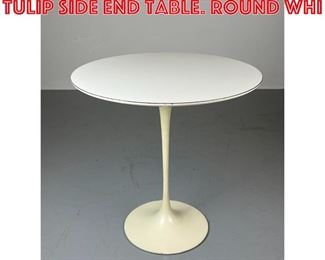 Lot 15 EERO SAARINEN for KNOLL Tulip Side End Table. Round whi