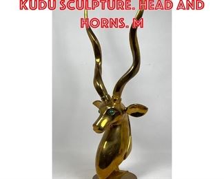 Lot 19 Figural Brass African Kudu Sculpture. Head and Horns. M