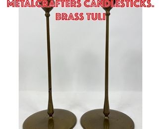 Lot 26 Pr Tall VIRGINIA METALCRAFTERS Candlesticks. Brass Tuli
