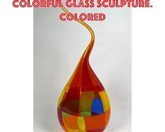 Lot 27 CHIES ART GLASS Tall Colorful Glass Sculpture. Colored 