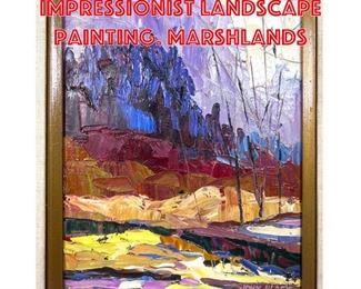 Lot 30 John Black impressionist Landscape Painting. Marshlands