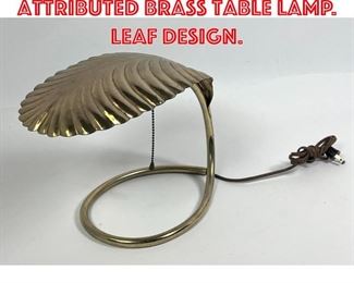 Lot 35 Tommaso Barbi Attributed brass Table lamp. Leaf design.