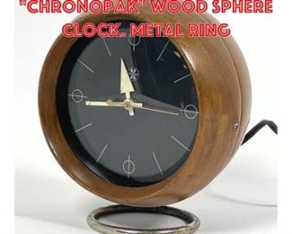 Lot 37 GEORGE NELSON Chronopak Wood Sphere Clock. Metal ring