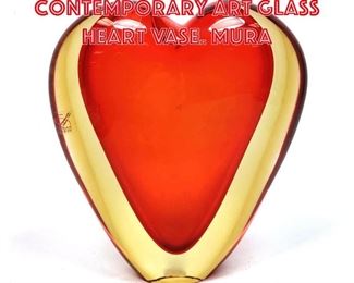 Lot 40 VETRO ARTISTICO Contemporary Art Glass Heart Vase. Mura