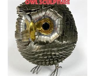 Lot 46 Brutalist cut metal bird owl sculpture