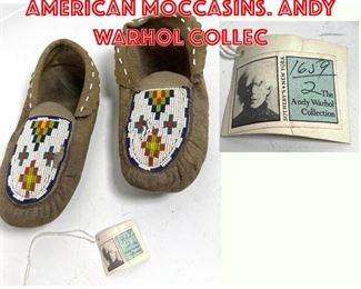 Lot 61 Pr Beaded Native American Moccasins. ANDY WARHOL Collec