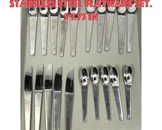 Lot 62 20 pc Modernist Stainless Steel Flatware set. 57.75 in