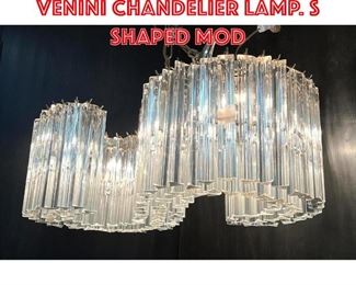 Lot 63 Decorator Camer or Venini Chandelier Lamp. S Shaped Mod