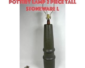 Lot 64 Gordon Martz gray pottery lamp 2 piece tall stoneware l