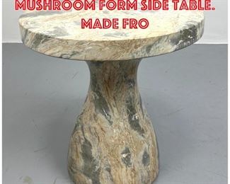 Lot 69 Natural Marble Stone Mushroom form Side Table. Made fro