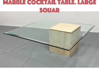 Lot 73 Modernist Travertine Marble Cocktail Table. Large Squar