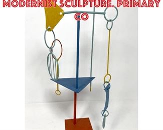 Lot 79 RS Signed Kinetic Metal Modernist Sculpture. Primary co