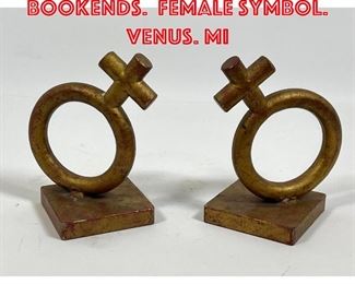 Lot 81 Pr C JERE Gilt Iron Bookends. Female symbol. Venus. Mi