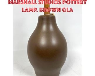 Lot 85 JANE MARTZ for MARSHALL STUDIOS Pottery Lamp. Brown Gla