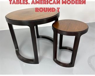 Lot 98 2pc DUNBAR Nesting Side Tables. American Modern Round T