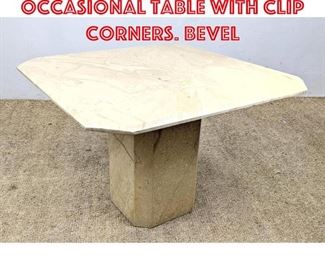Lot 100 Square Stone Occasional Table with clip Corners. Bevel 