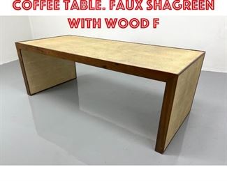 Lot 103 Large Decorator Coffee Table. Faux Shagreen with wood f