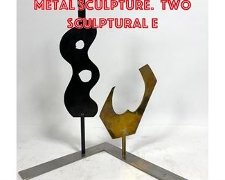 Lot 105 SICA Modernist Mixed Metal Sculpture. Two Sculptural e