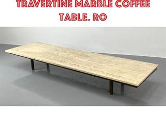 Lot 118 Harvey Probber style Travertine Marble Coffee Table. Ro