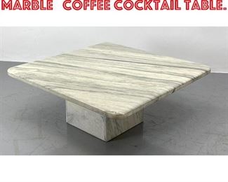Lot 128 Large Square 2 Part Marble Coffee Cocktail Table. 