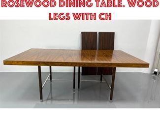 Lot 145 HARVEY PROBBER Rosewood Dining Table. Wood legs with ch