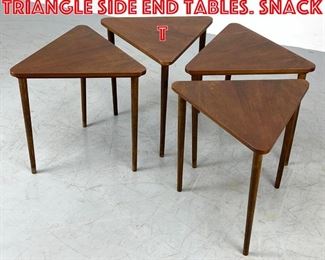 Lot 148 Set 4 Stacking. Small Triangle Side End Tables. Snack T