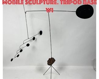 Lot 152 Kinetic Metal Standing Mobile Sculpture. Tripod base wi