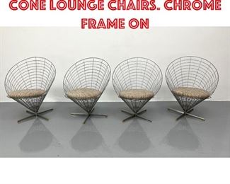 Lot 153 Set 4 Verner Panton Cone Lounge Chairs. Chrome frame on