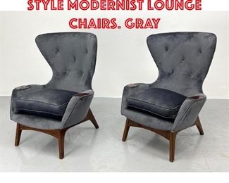 Lot 154 Pr Adrian Pearsall style Modernist Lounge Chairs. Gray 