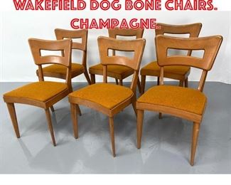 Lot 160 Set 6 Heywood Wakefield Dog Bone Chairs. Champagne. 