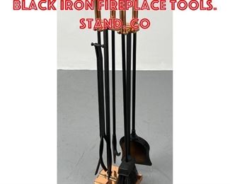 Lot 163 Modernist Metal Black Iron Fireplace Tools. Stand. Co