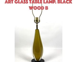 Lot 169 Italian Murano Cased Art Glass Table Lamp. Black wood b
