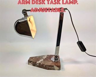 Lot 172 Marble Base Chrome Arm Desk Task Lamp. Adjustable. 