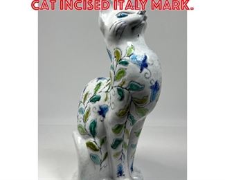 Lot 186 Italian pottery floral Cat incised Italy mark. 