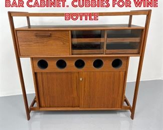 Lot 189 Danish Modern Teak Bar Cabinet. Cubbies for wine bottle
