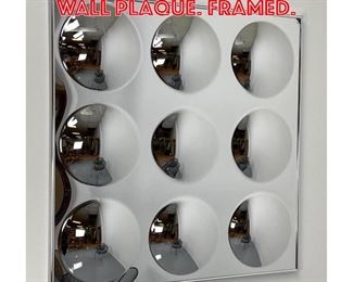 Lot 191 Molded Dimpled Op Art Wall Plaque. Framed.